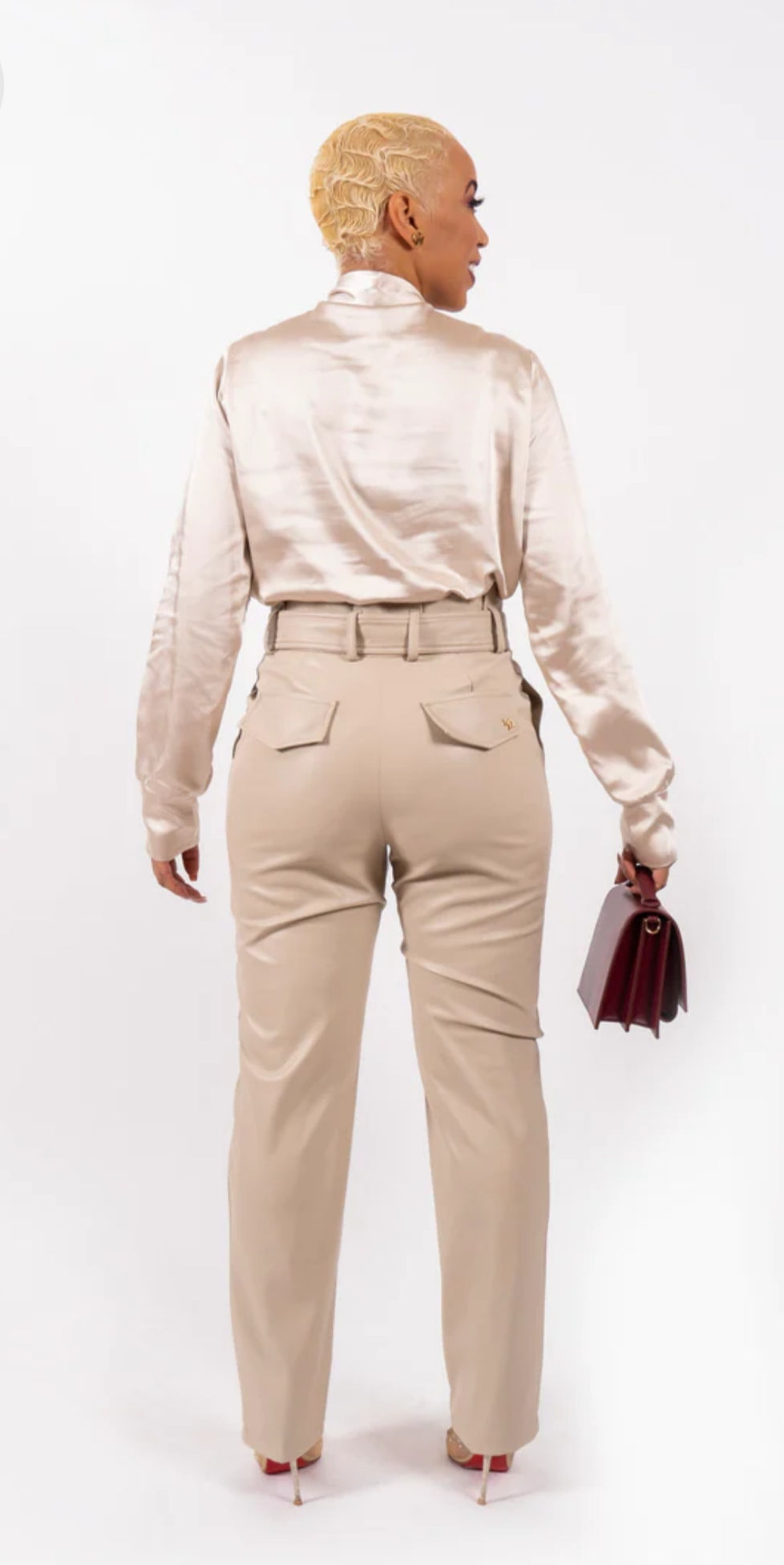 Thumbnail: Satin Shirt Bordeaux - Melissa's Collection