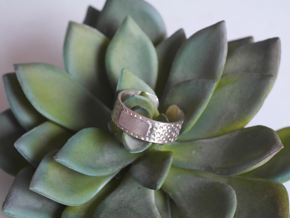 Thumbnail: Small plaster ring in sterling silver