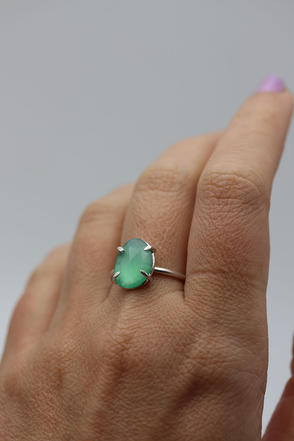 Thumbnail: Anello in argento 925 con calcedonio acqua