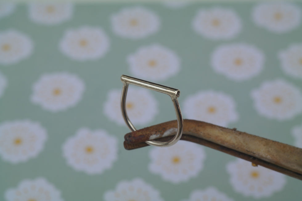 Thumbnail: Horizontal tube ring in sterling silver