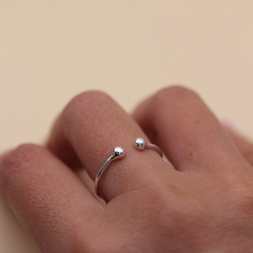 Argento 925 Anello Palline Argento Argento 925 Anello Con Palline