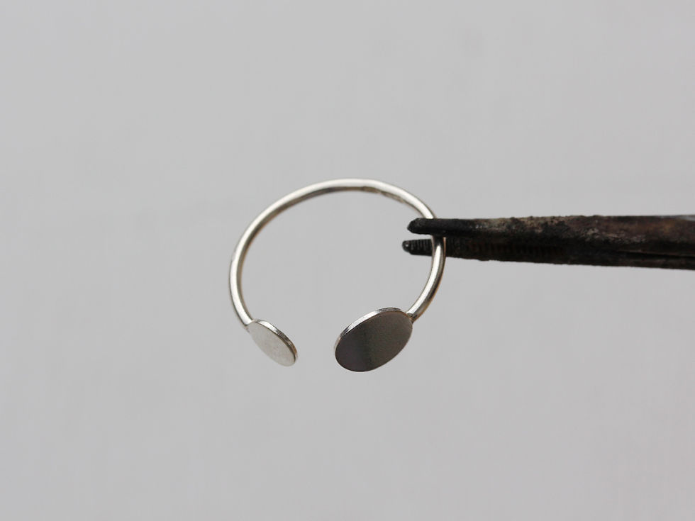 Thumbnail: Open ring with double circle in sterling silver