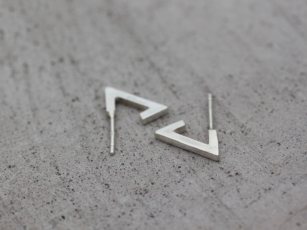 Thumbnail: Triangle earrings in sterling silver