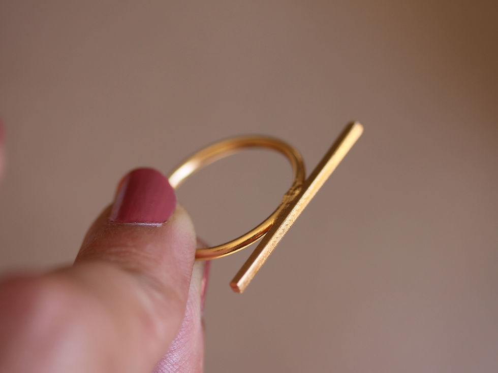 Thumbnail: Long bar ring in sterling silver