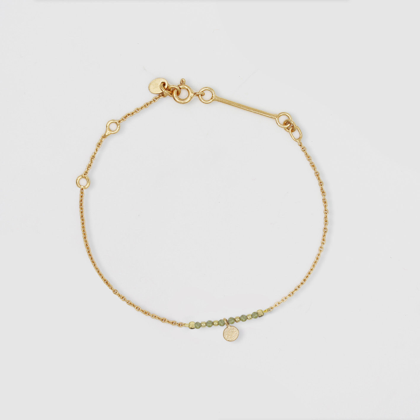 Bracciale con centrale peridoto in argento 925