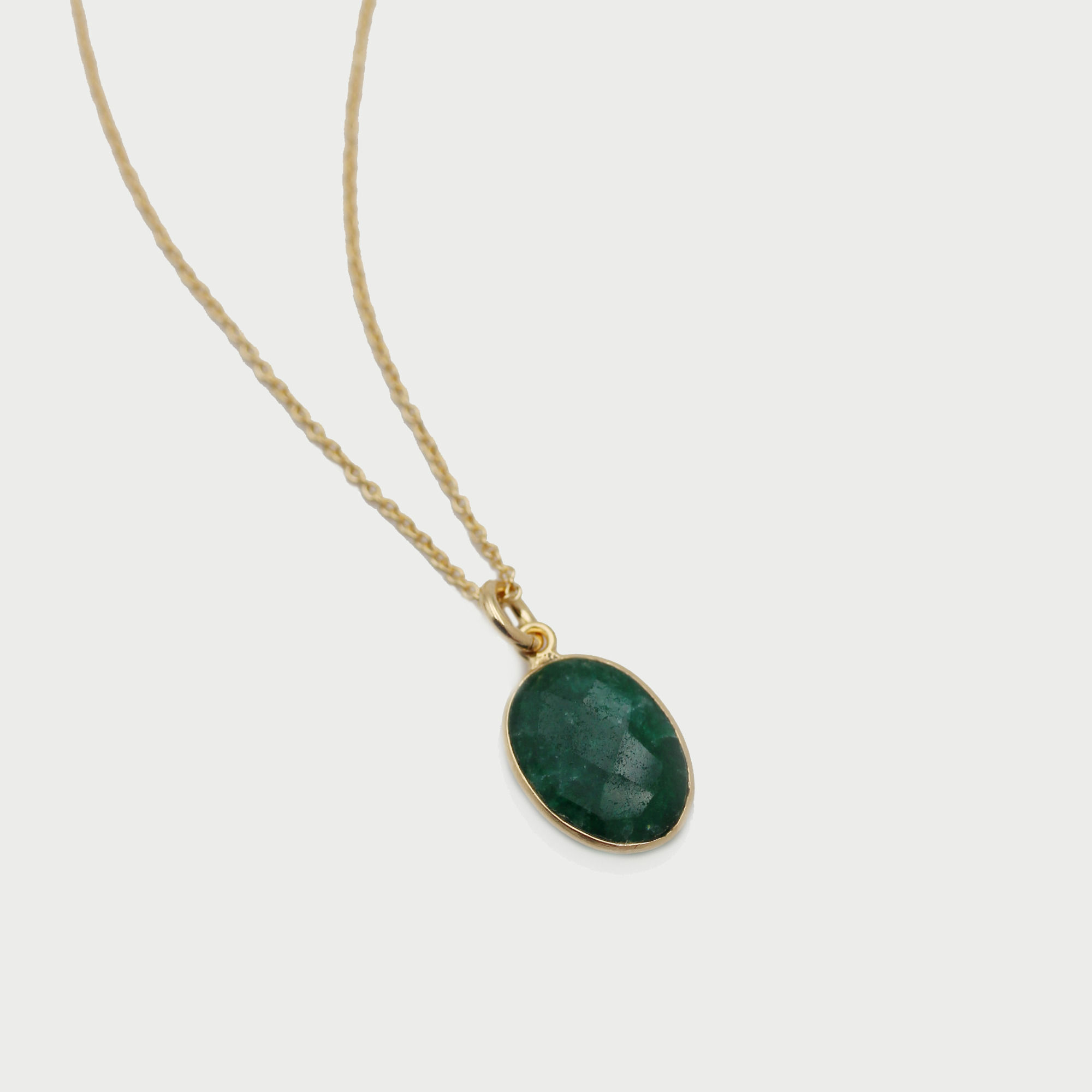 Collana in argento 925 con agata verde