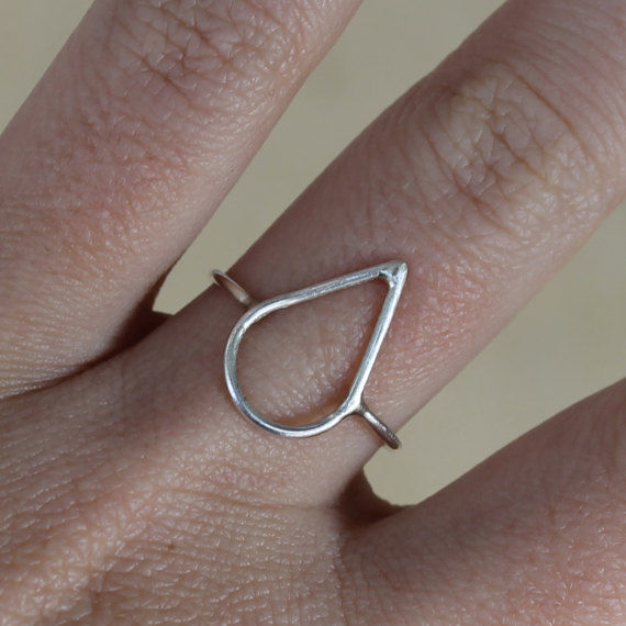 Thumbnail: Drop ring in sterling silver