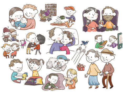 Love in Many Forms | Postcard design