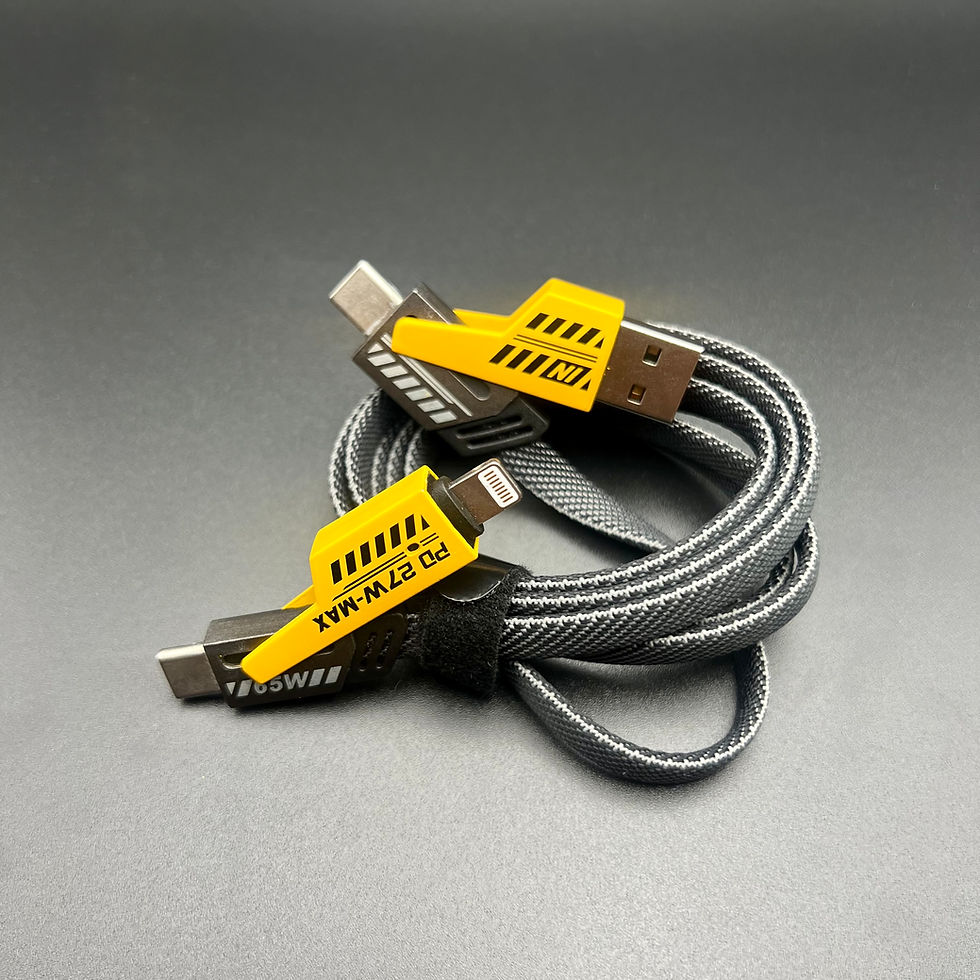 Thumbnail: Fast 4-in-1 Charging Cable 65W Type-C & 27W Lightning with LED