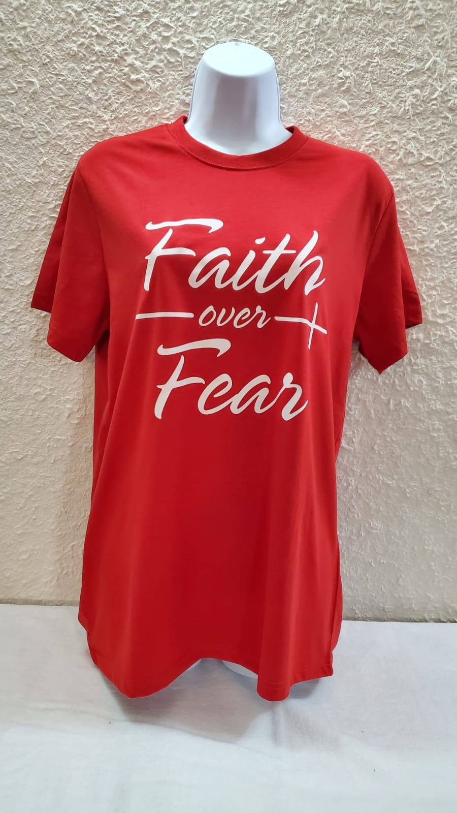 Faith Over Fear Christian Print Tee Shirt Image