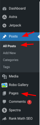 select "post" then "all pages" to publish