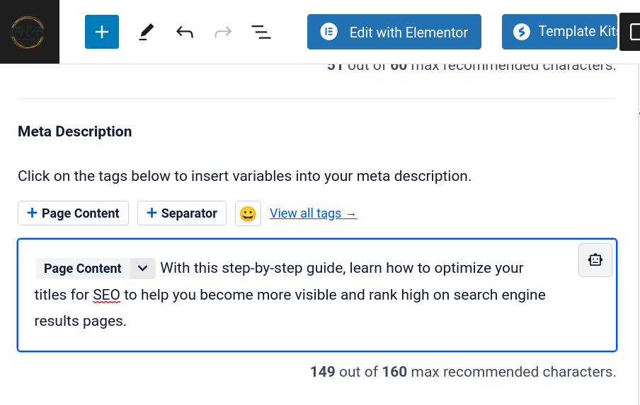 Follow On-page SEO guide and type metadescription