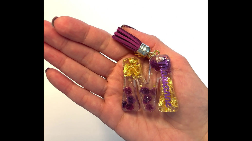 Thumbnail: Resin Keychain Letters With Tassel