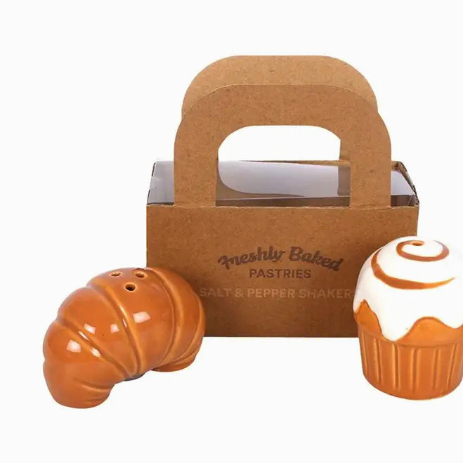 Salière poivrière croissant et muffin