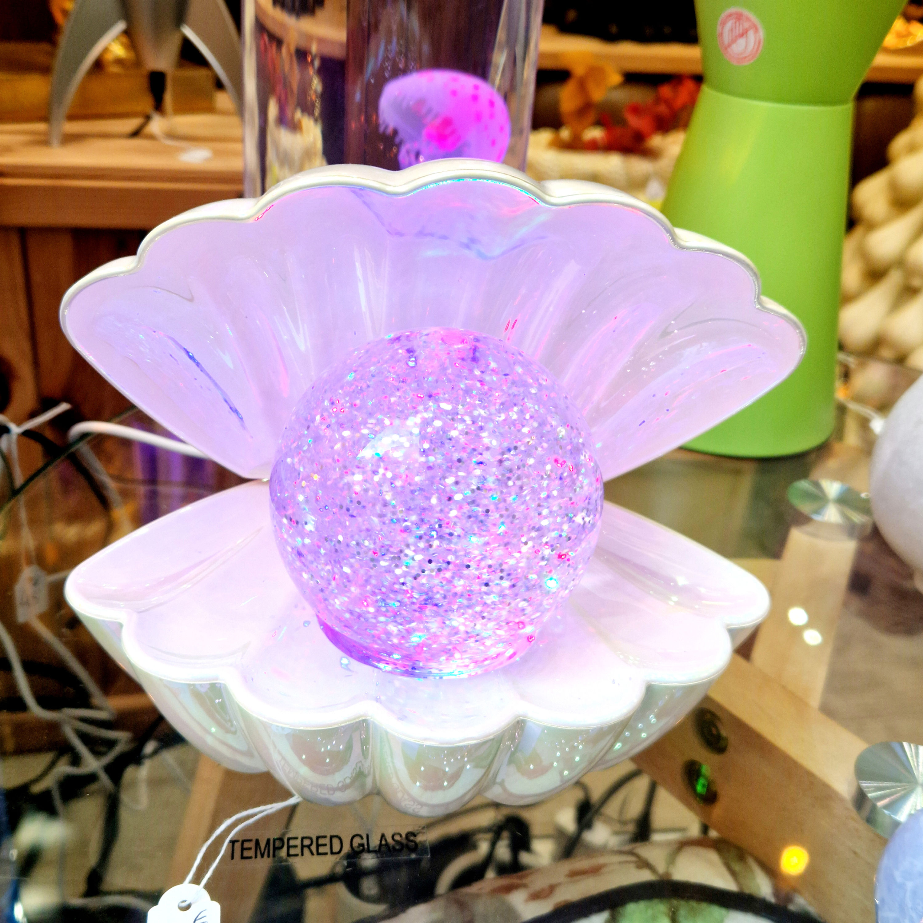 Lampe à paillettes coquillage Blanc nacré