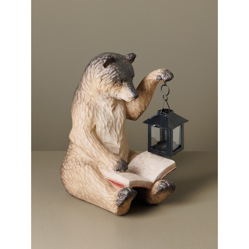 Sculpture ours avec lanterne