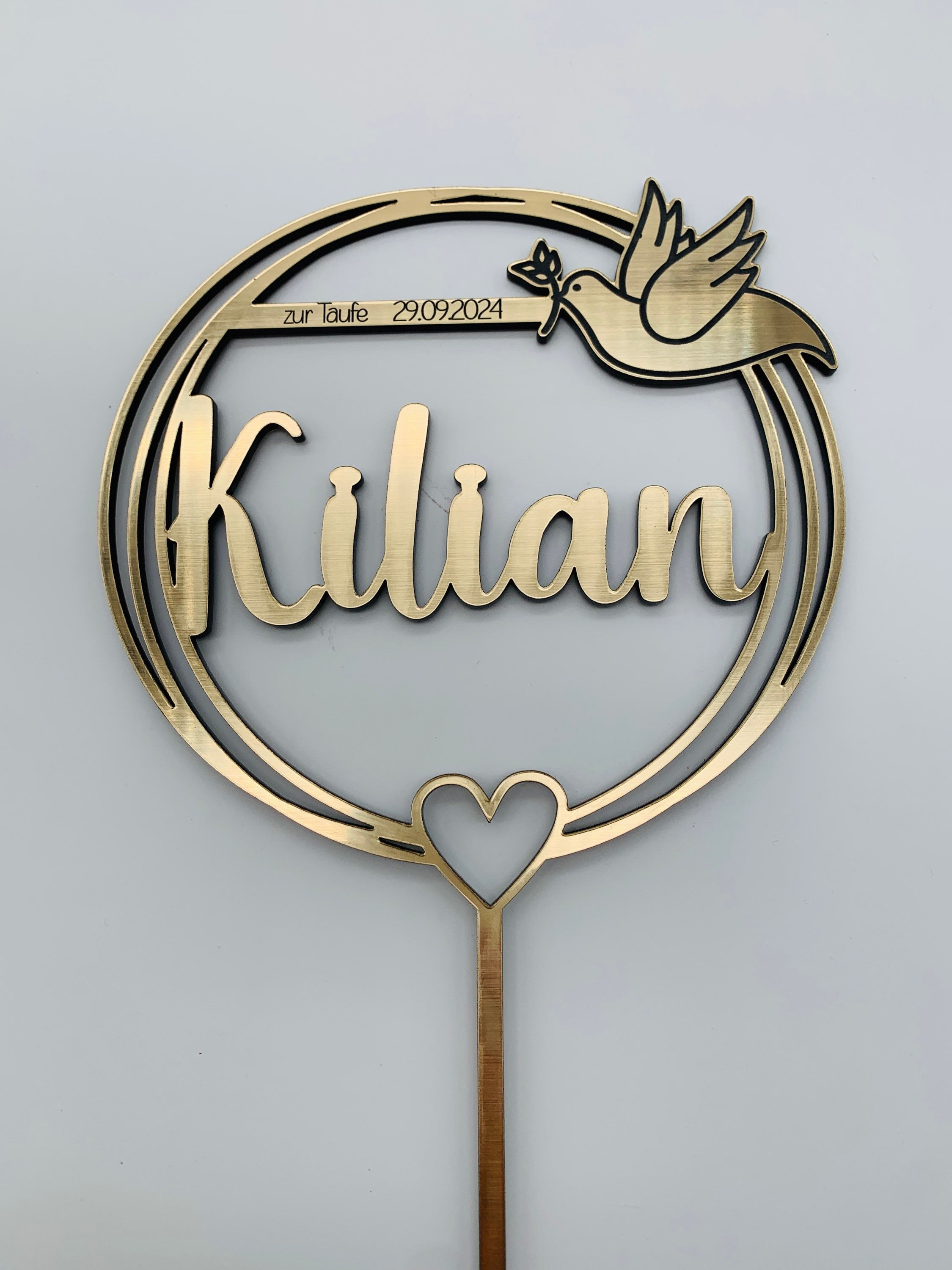 Cake Topper Taube gold