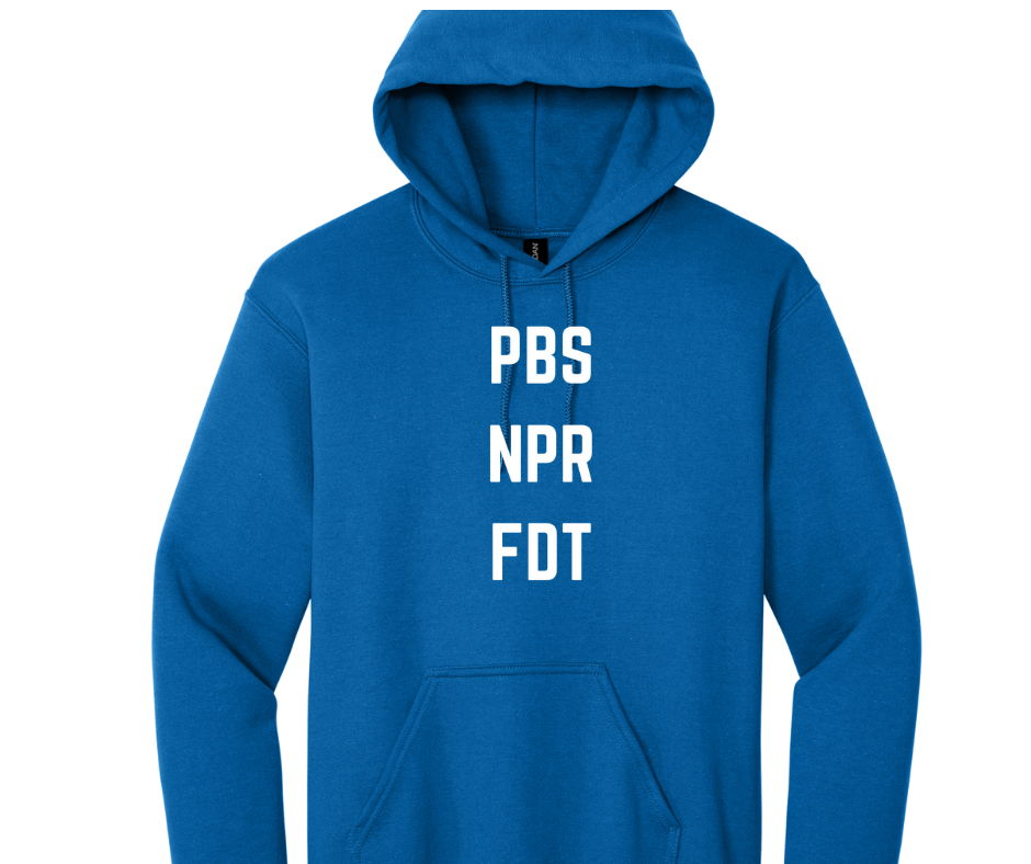 Thumbnail: PBS, NPR, FDT Gildan Hoodie