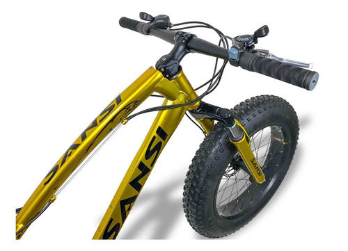Miniatura: Bicicleta Aro 20 Infantil Pneus 4.0 Freios A Disco Fat Bike - Dourada