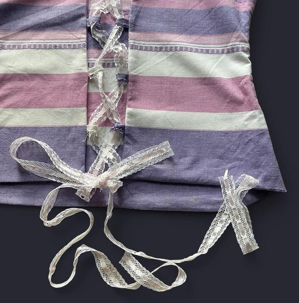 Thumbnail: Purple Corset-Tie strapless top