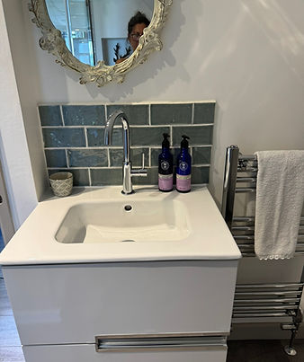 The Loft shower room sink