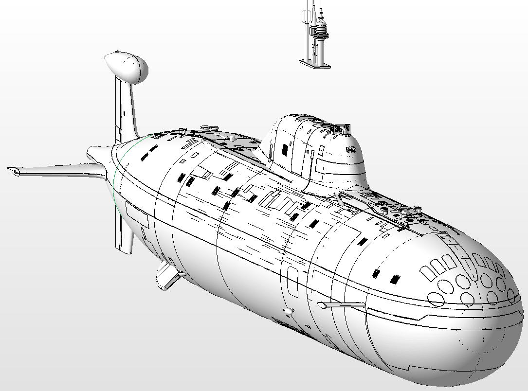 Russian Akula II STL File Package in 1/72 scale