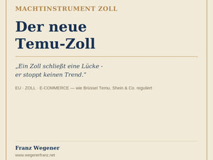 Der neue "Temu-Zoll" der EU