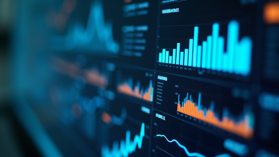 Close-up of a digital dashboard showing real-time logistics data and AI analytics