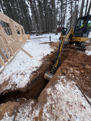 Trenching and excavation of water line by experts in Chetek, WI.