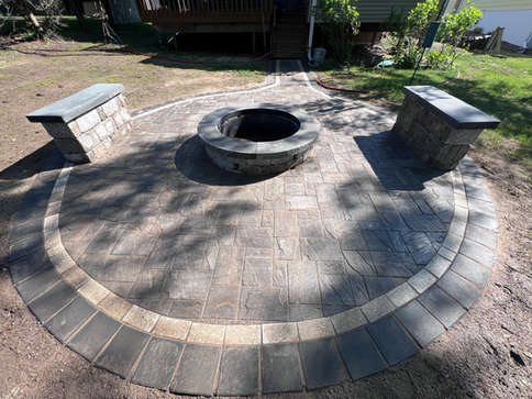 Cameron Wisconsin landscaping seating area