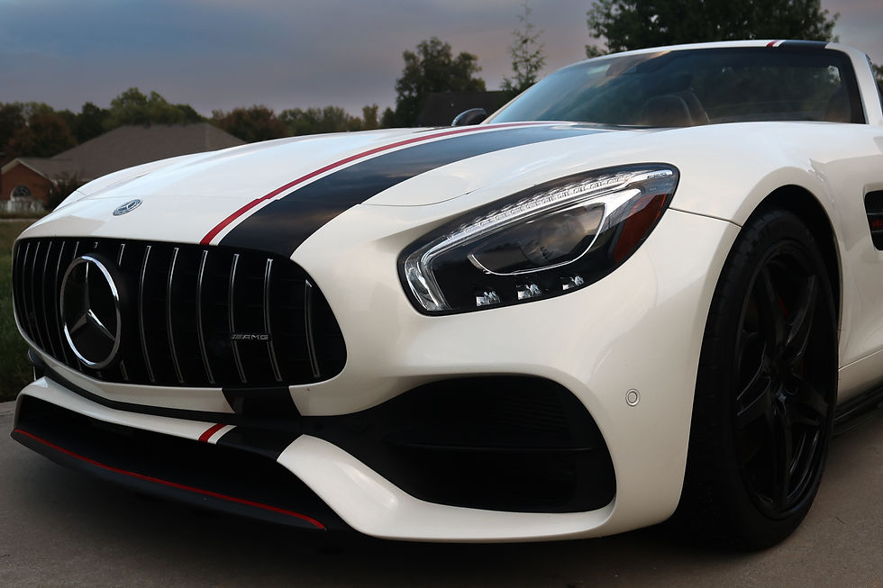 Anthony Durrahs Mercedes AMG GT sits in his driveway in Charlotte, NC, on Sunday, Oct. 8, 2025. A soft box light was used with camera settings at f/4.5 1/500 ISO 640. 