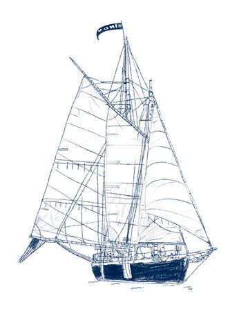 illustration of the schooner hindu from provincetown cape cod