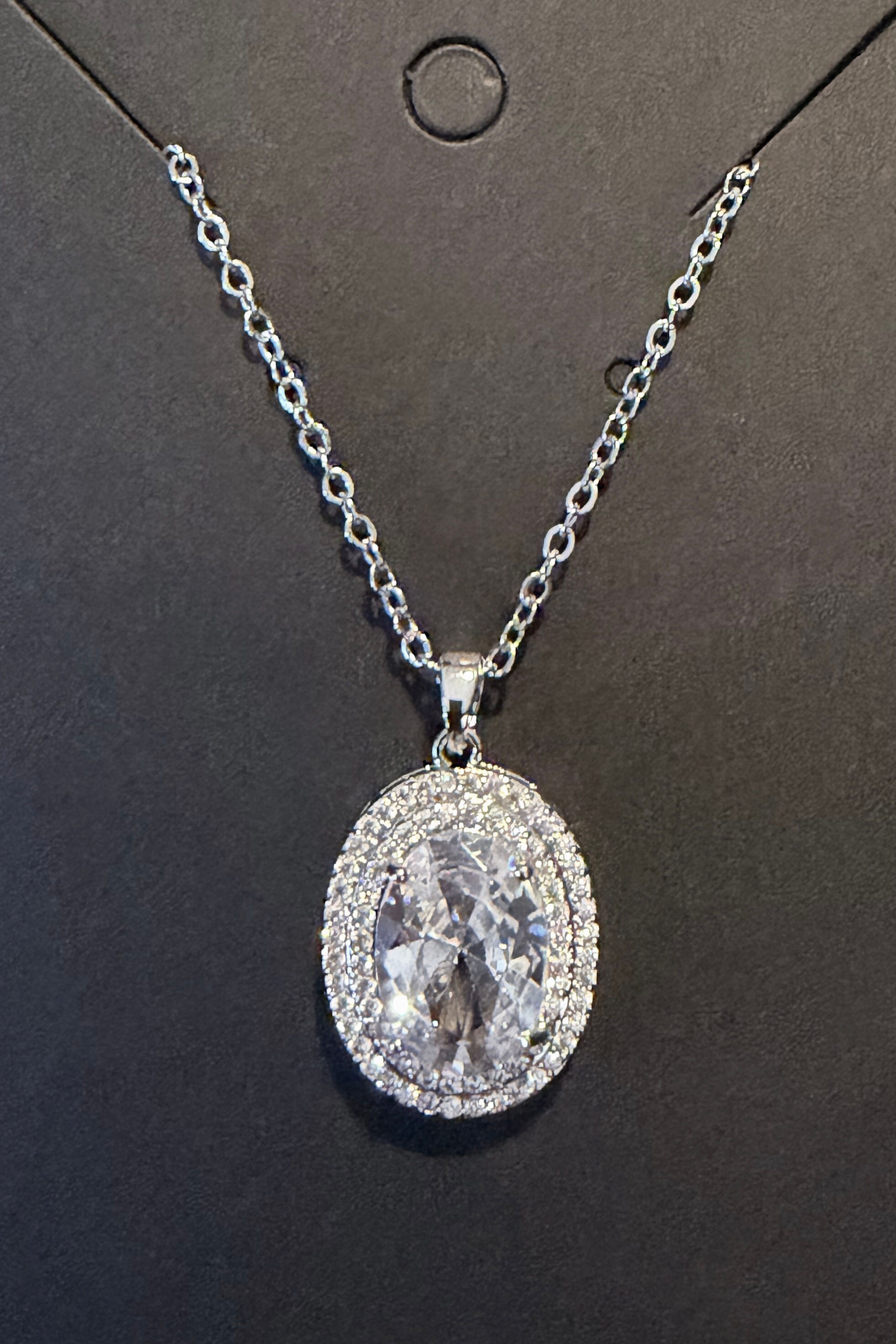 Stainless Steel Silver-Plated,  Tarnish Resistant Necklace #240 (Chain 16”-18)”)