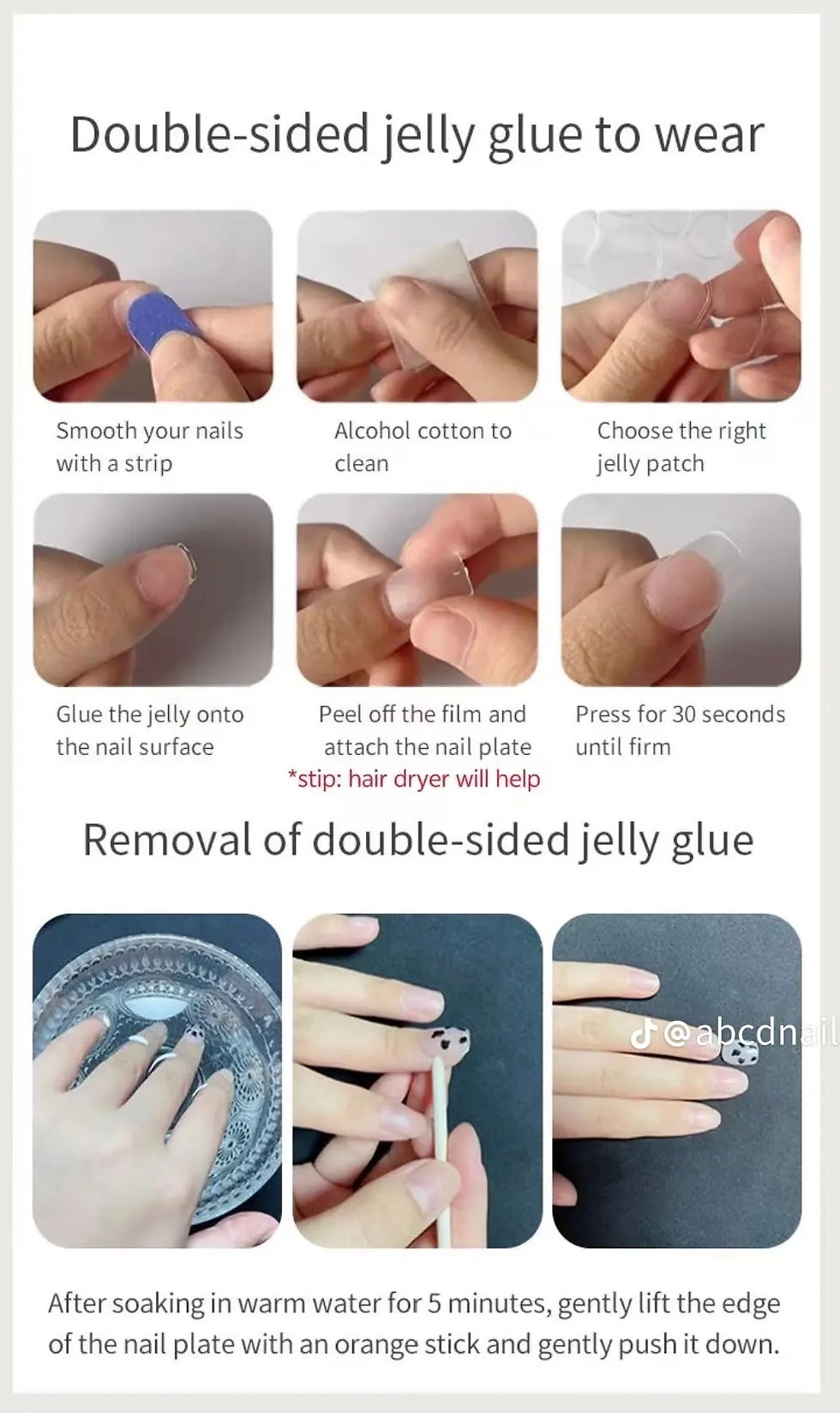 Thumbnail: Short, Coffin Style Handmade Press On Nails - Size: Small 