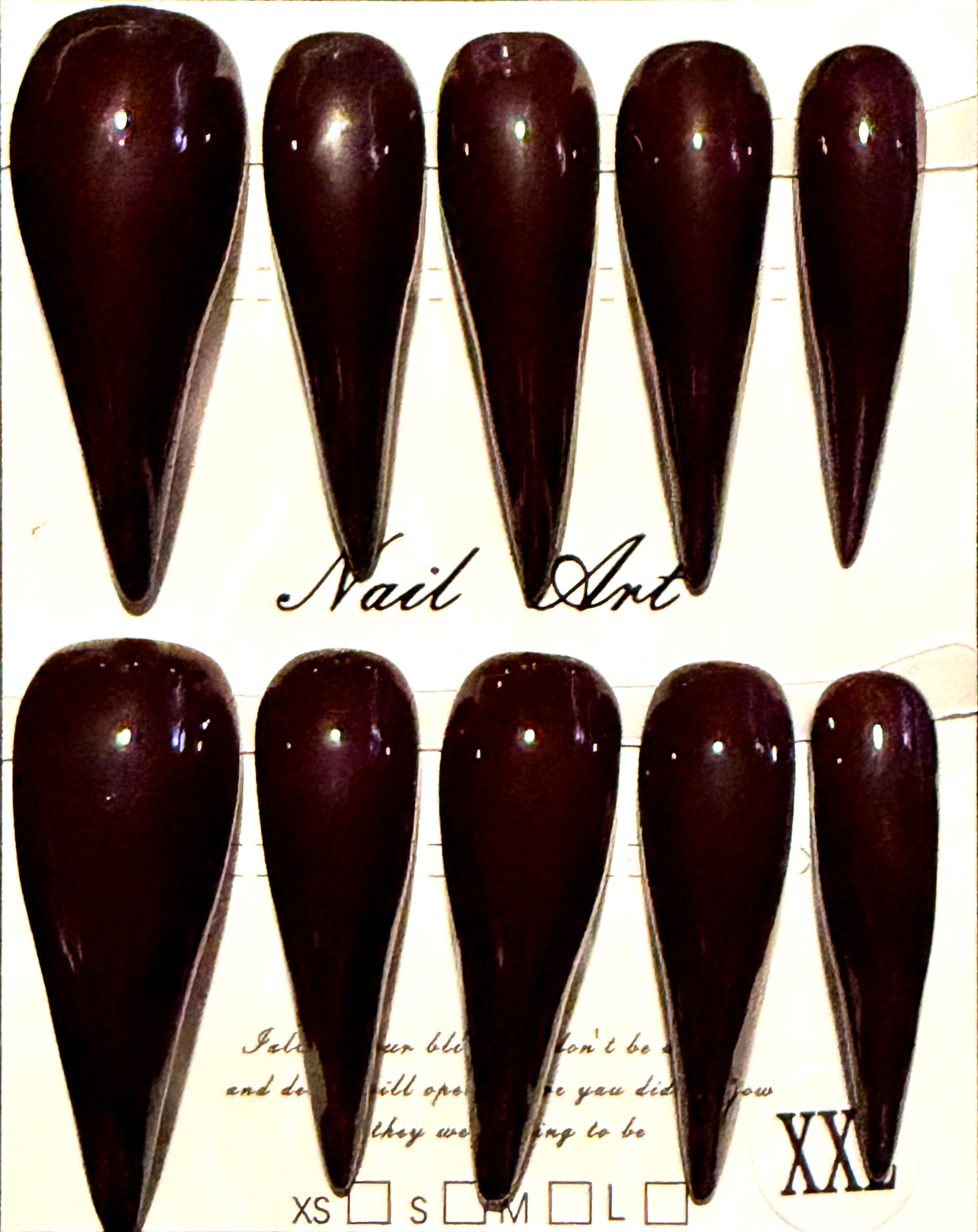 XX-Long, Dragon Claw Handmade Press On Nails-Size: XX-Large