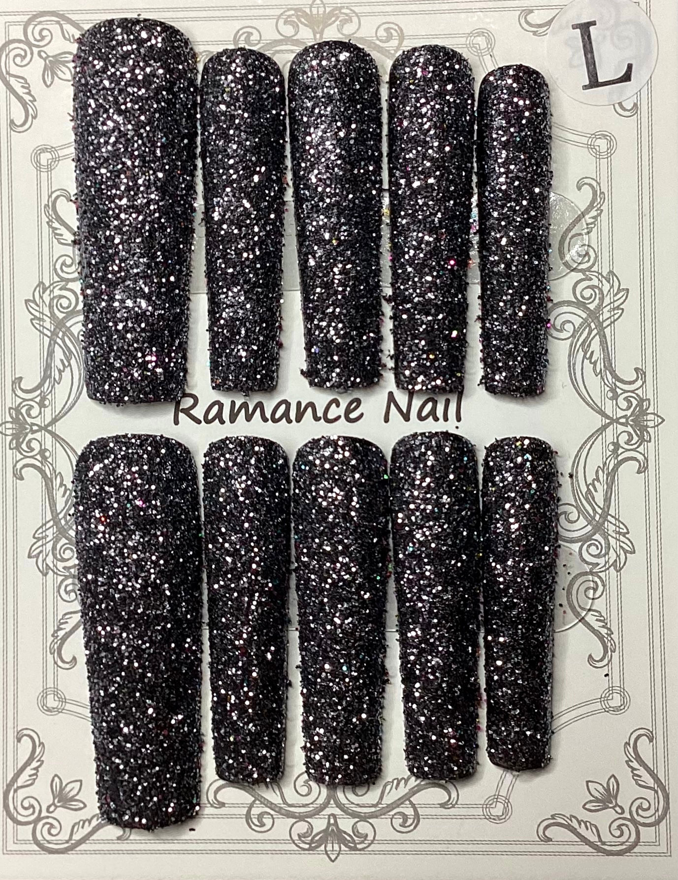 X-Long,  Coffin Style Handmade Sugar Press On Nails - Size: Large 