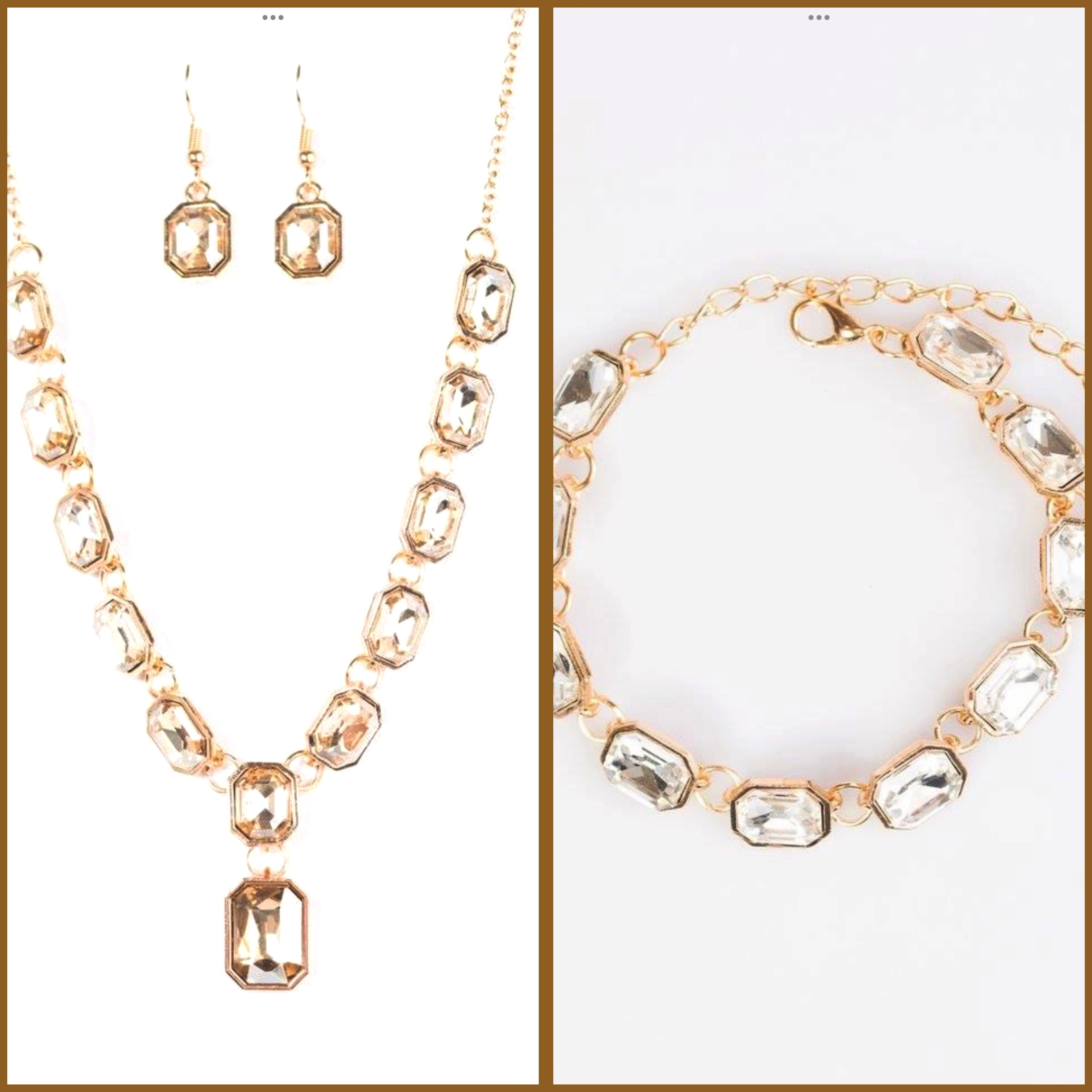 Necklace, earrings and bracelet set