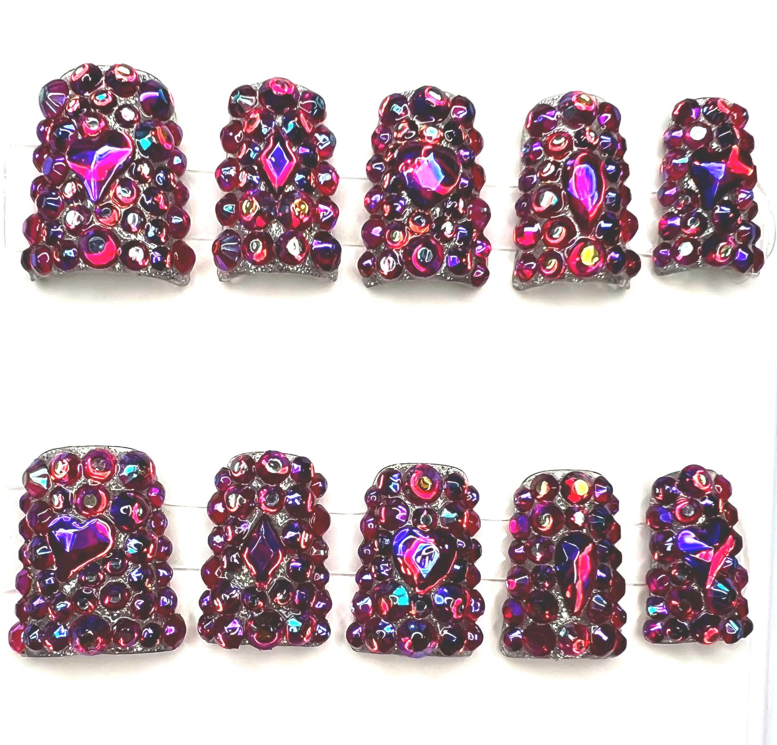 Short, Duck Style Handmade Press On Nails - Size Small