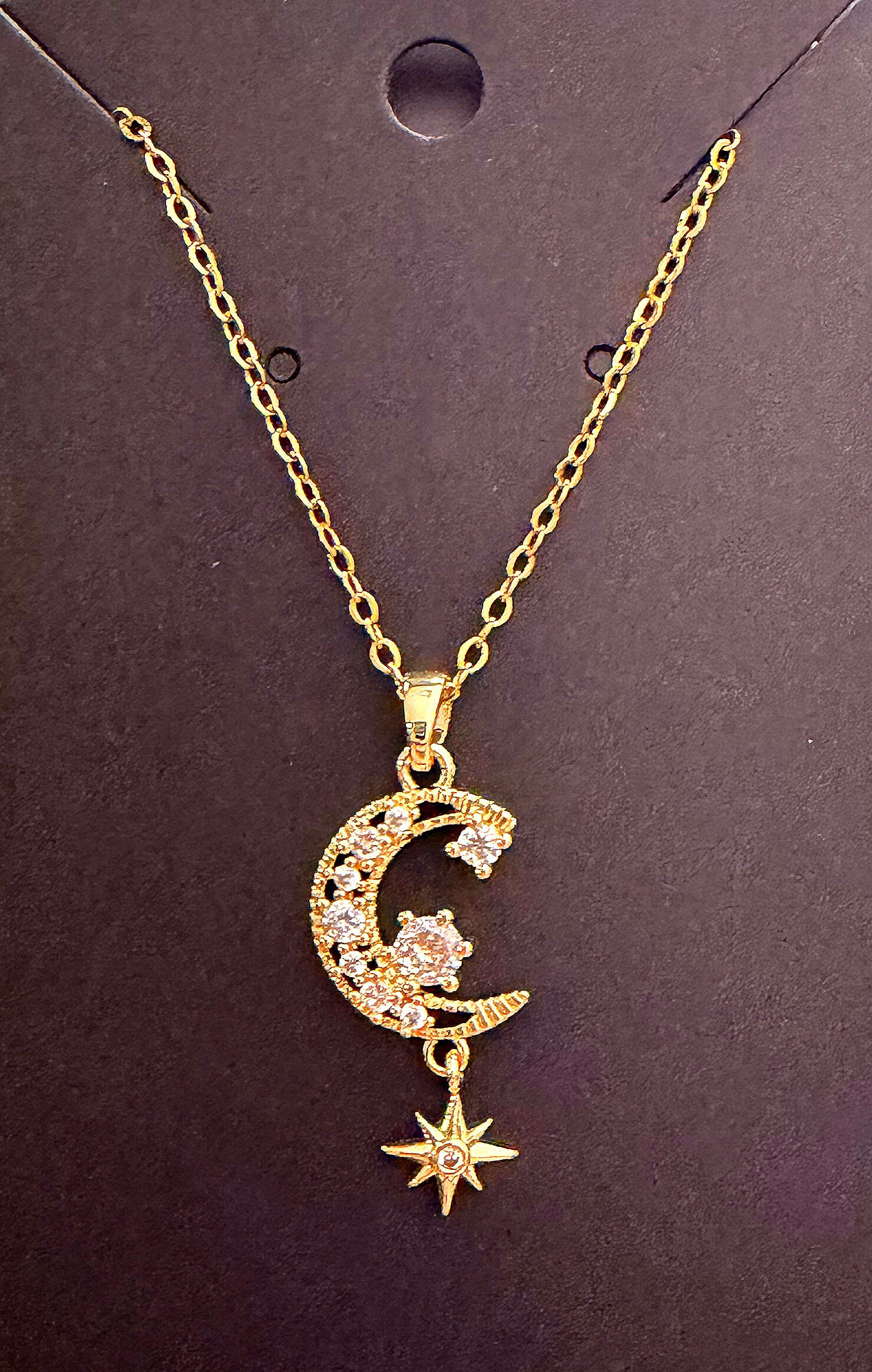 Stainless Steel Gold-Plated,  Tarnish Resistant Necklace #104 (Chain 16”-18)”)