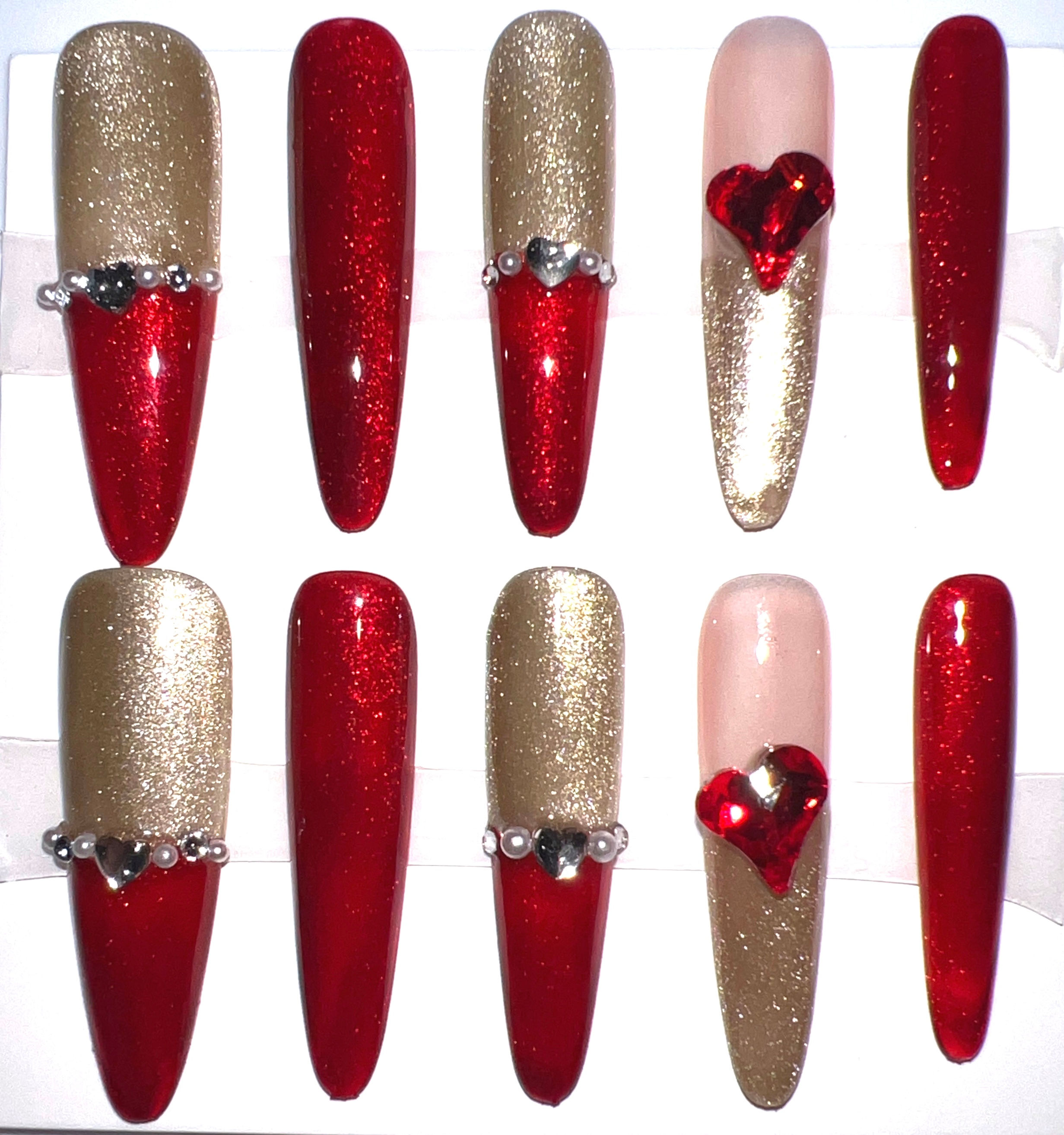 X-Long, Almond Style Handmade Press On Nails – Size: Small