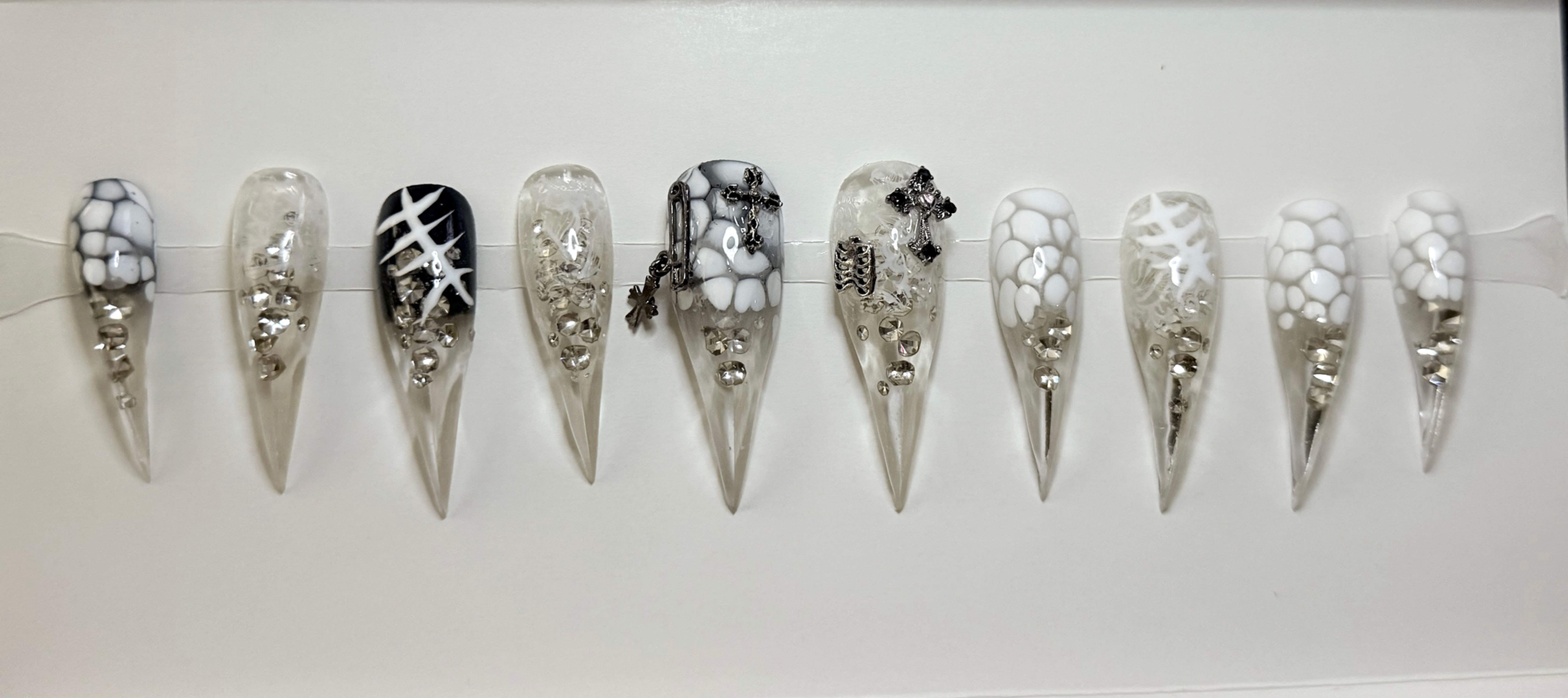 X-Long, Dragon Claws Premium Style Handmade Press On Nails- Size: Large 