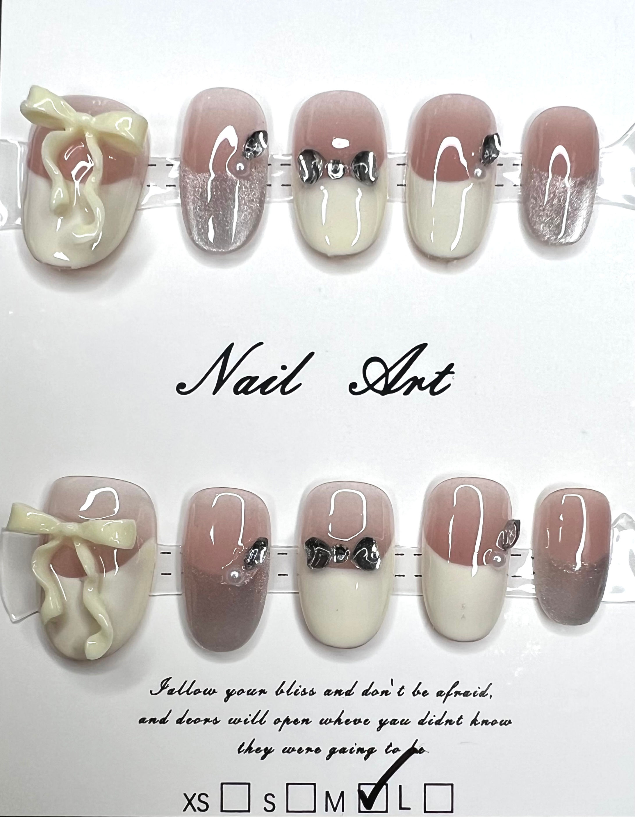 Short, Oval Style Handmade Press On Nails - Size: Medium 