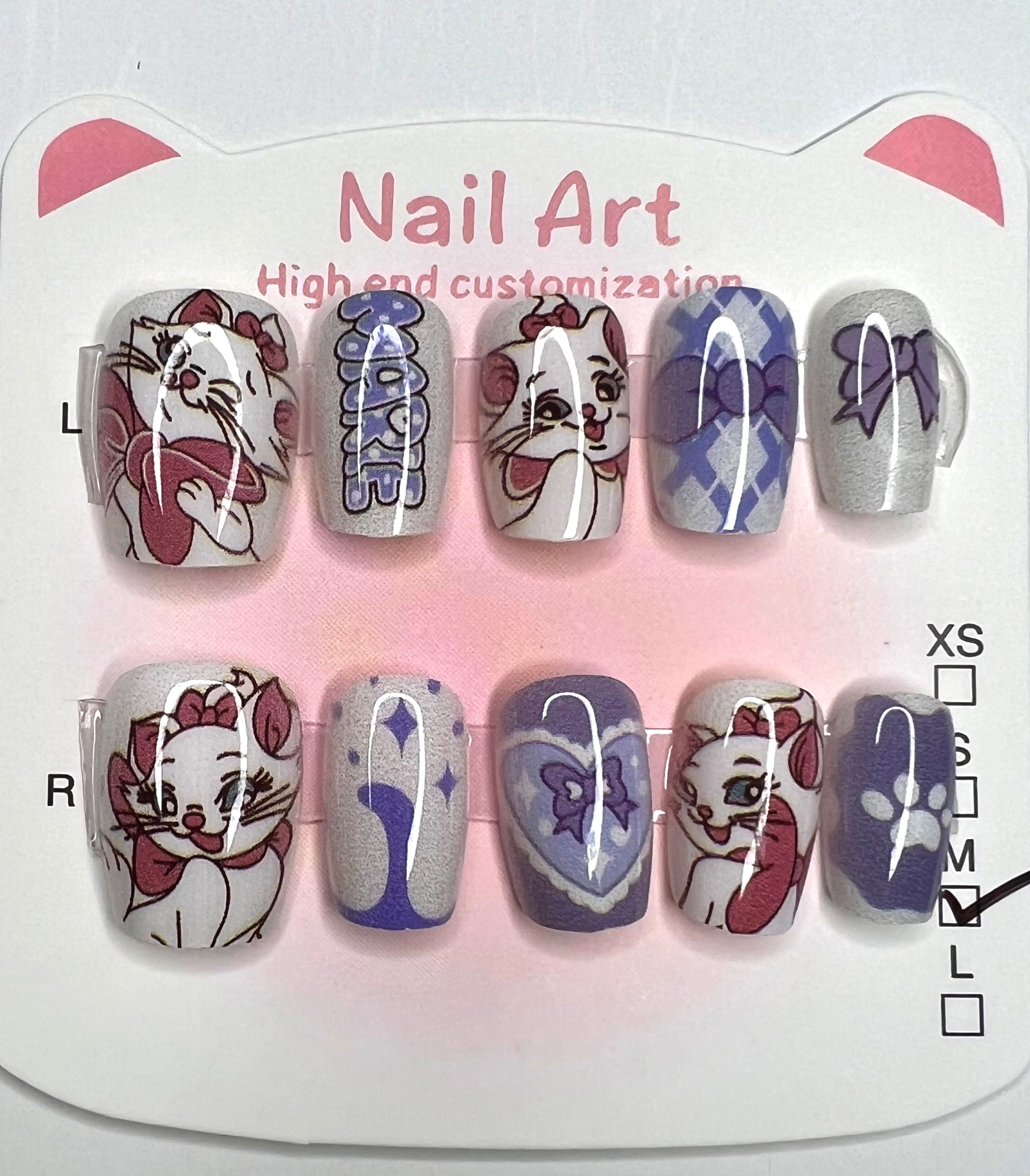 Short , Anime/Character Press On Nails - Size: Medium