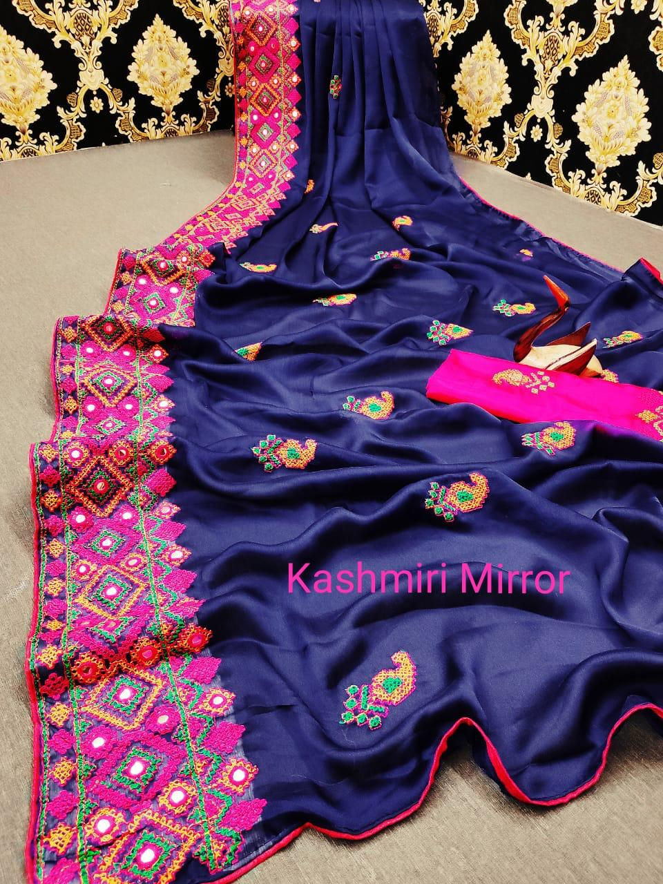 Chiffon Saree with Mirror Work