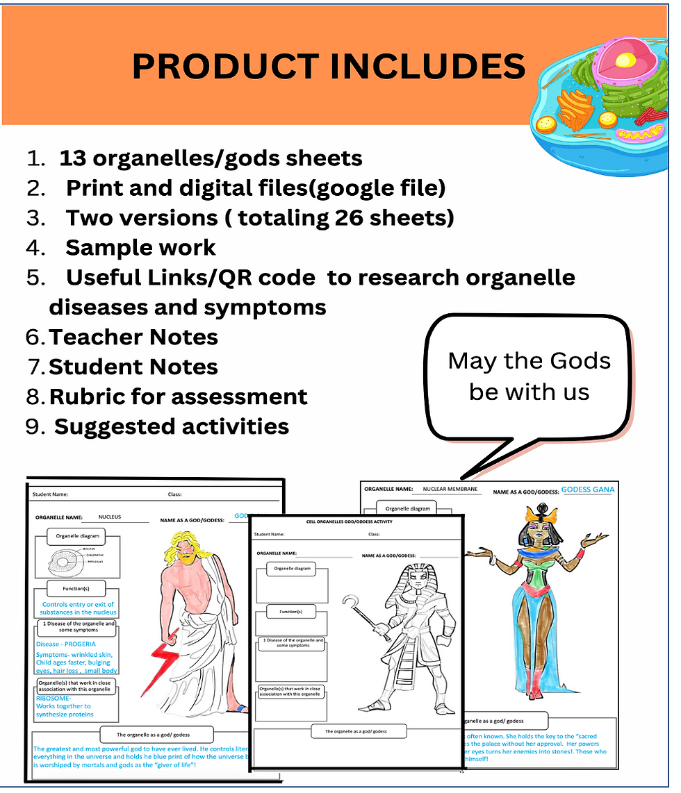 Thumbnail: PLANT AND ANIMAL CELL ORGANELLE ACTIVITY( PRINT & DIGITAL VERSION)