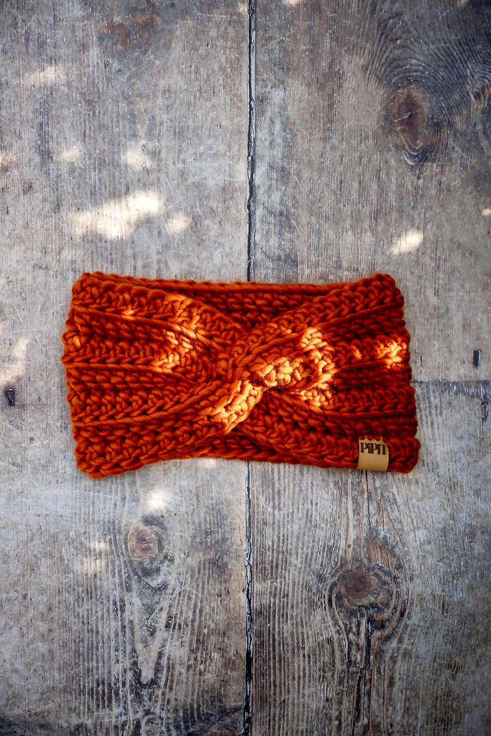 Thumbnail: Ready-Made Large Foxtail Orange Merino Wool Dog Snood