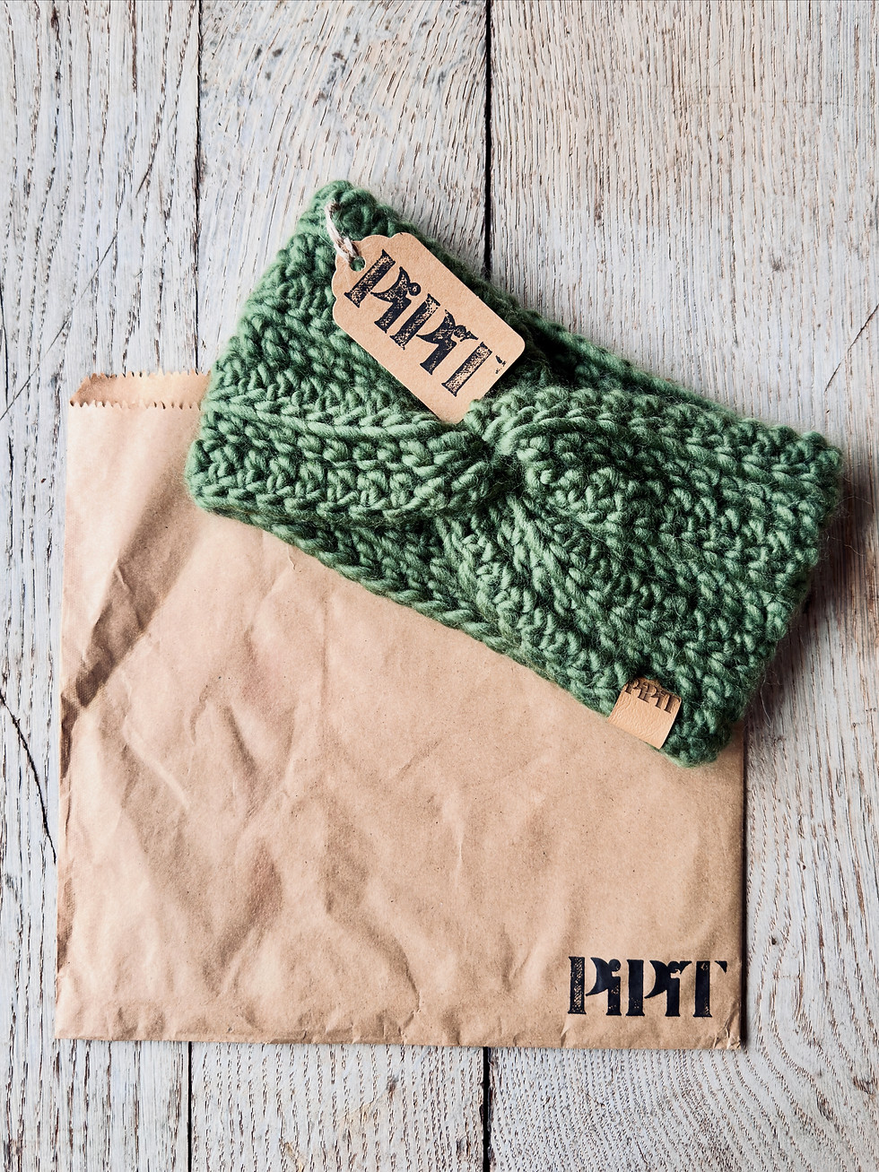 Thumbnail: Moss Green Handmade Merino Wool Dog Snood