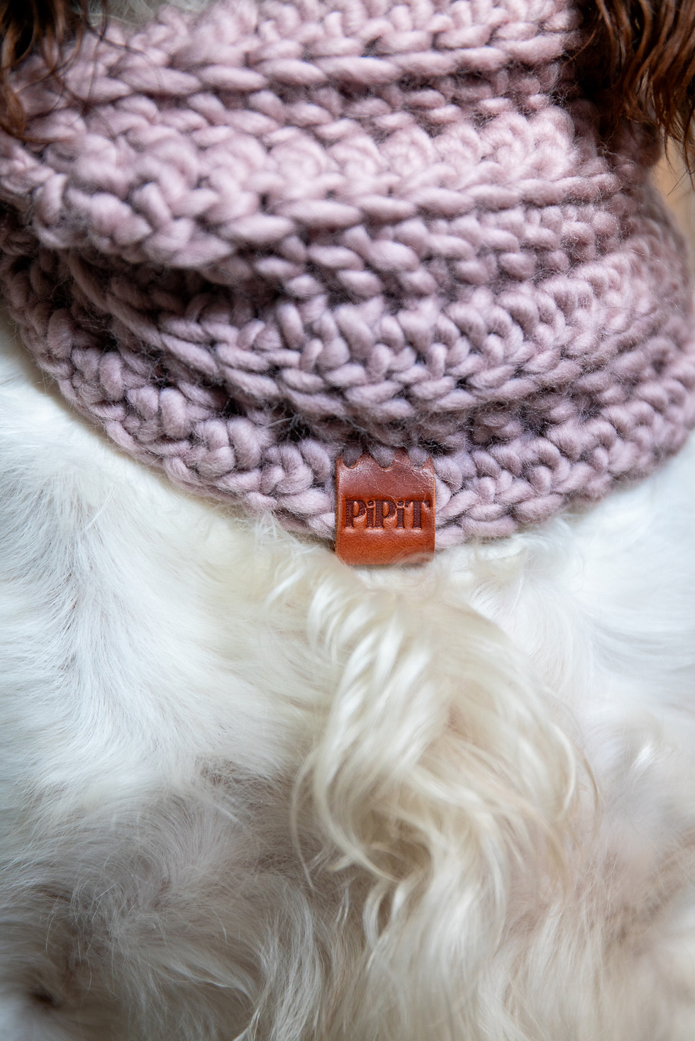Thumbnail: Stone Mink Handmade Merino Wool Dog Snood