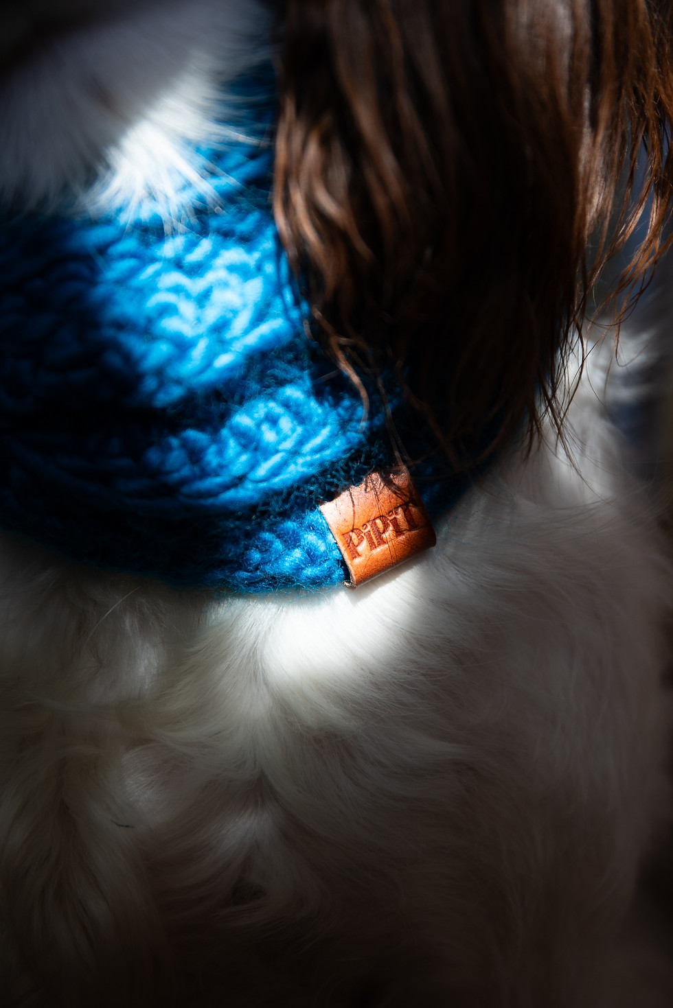 Thumbnail: Kingfisher Blue Handmade Merino Wool Dog Snood