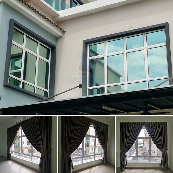 Reflective tinted film installed for tinted rumah